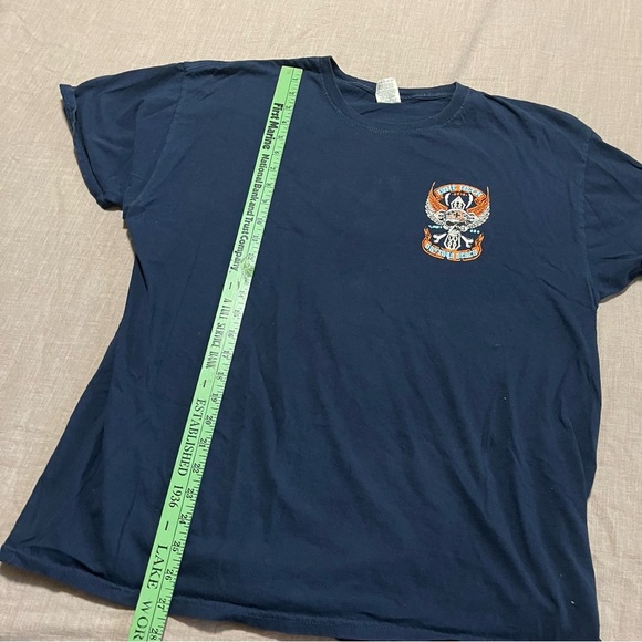 Bike Week Daytona Beach 2018 Navy Blue Short Sleeve graphic Tee Size XL Skull - Picture 6 of 7